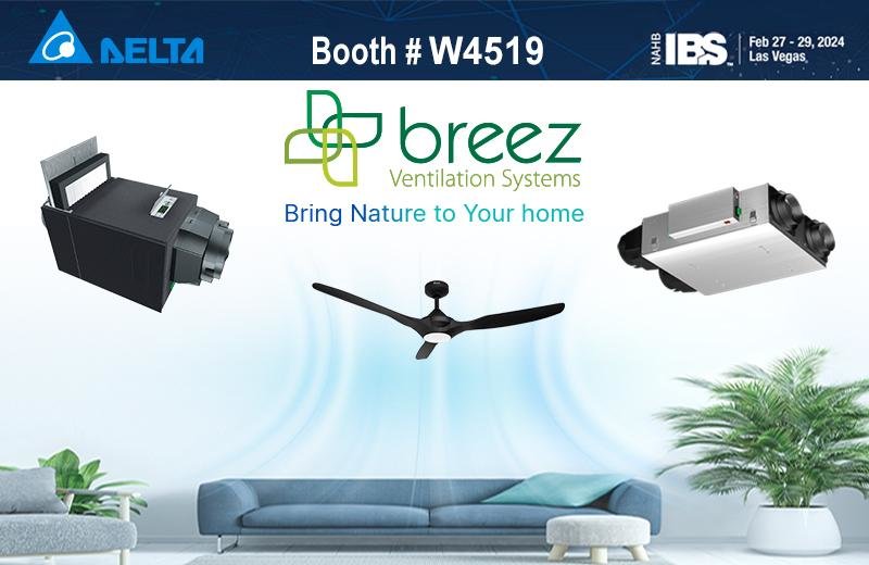 Delta Revolutionizes Indoor Air Quality with its Breez Fresh ERVs and Seagull Ceiling Fans, Unveiled at IBS 2024